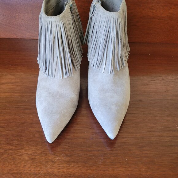 Sam Edelman Kandice Gray Fringed Pointed Toe Suede Bootie Women's US 8 M - Picture 6 of 9